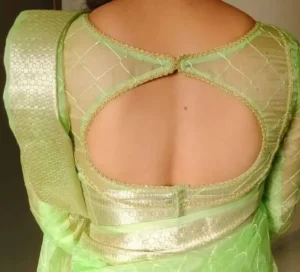 Cut Out Back Blouse Design 