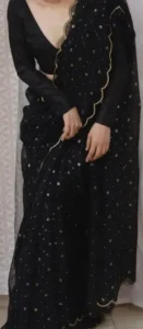 Black Blouse With Black Saree 