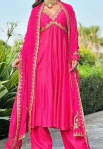 Dark Pink A-Line Salwar Suit for Eid 2023 