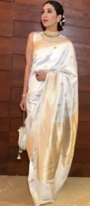 Karishma Kapoor in an Offwhite Silk Saree 