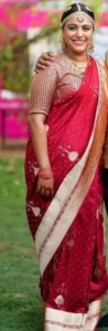 Swara Bhaskar in a Red and Golden Bridal Silk Saree 