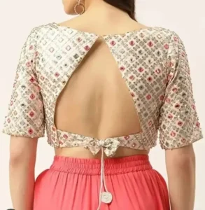 Triangle Back Blouse with Bow Detailing 