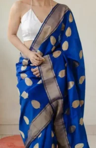 Blue Saree With White Blouse 