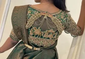 Handcrafted Peacock and Doli Bridal Blouse Design 