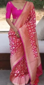 Pink Saree With Pink Blouse 