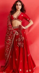 Sara Ali Khan Minimalist Red Lehenga 