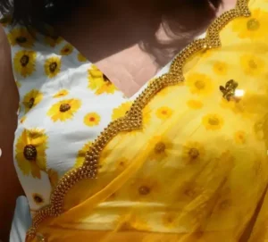 Sunflower Hand Embroidered Blouse Design 